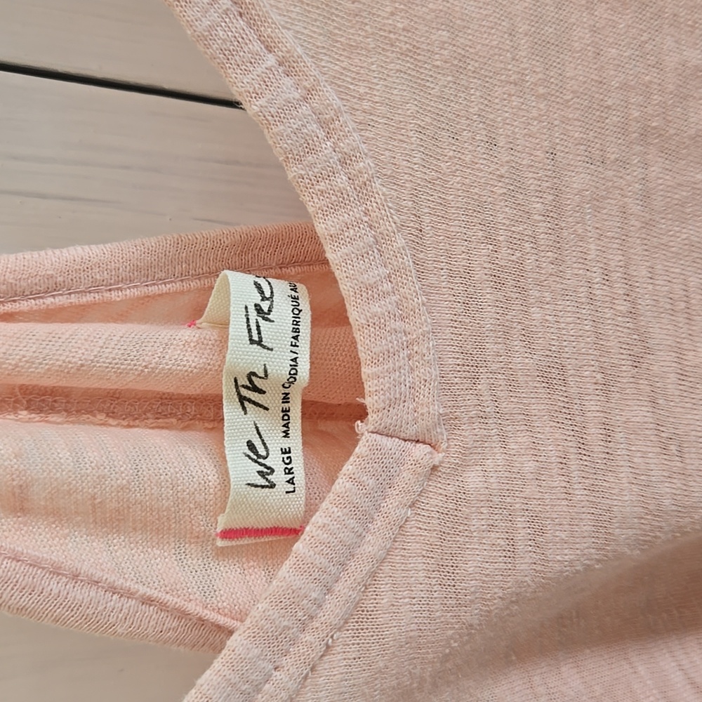 We The Free Light Pink Strappy V-Neck Swing Dress - Picture 2 of 6